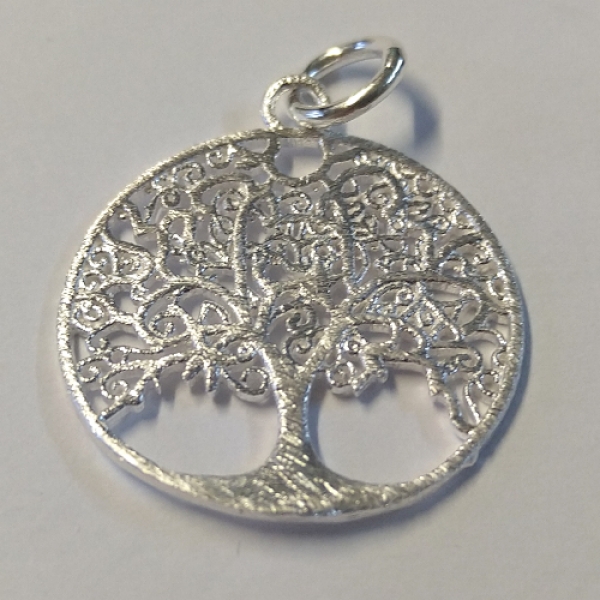 SIAH 0006 - Anhänger aus Sterlingsilber - Ovales Ornament "Lebensbaum" - mittel